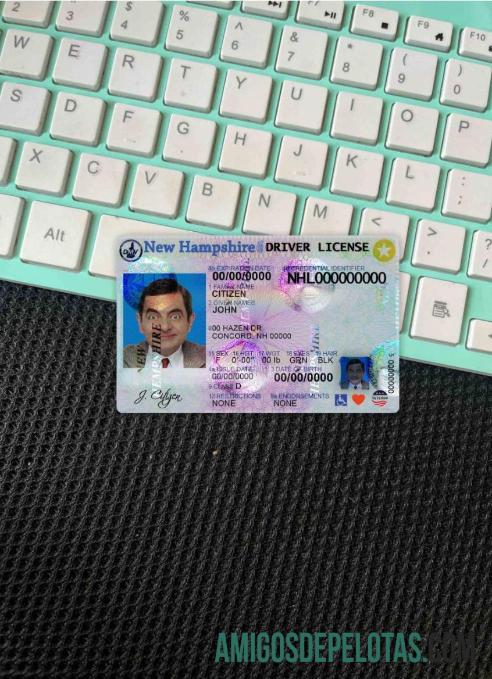 EUA New Hampshire DL fotovisual frontal baixar para verificação